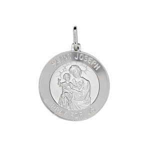 925 Sterling Silver Saint Joseph Religious Medal Pendant Italy